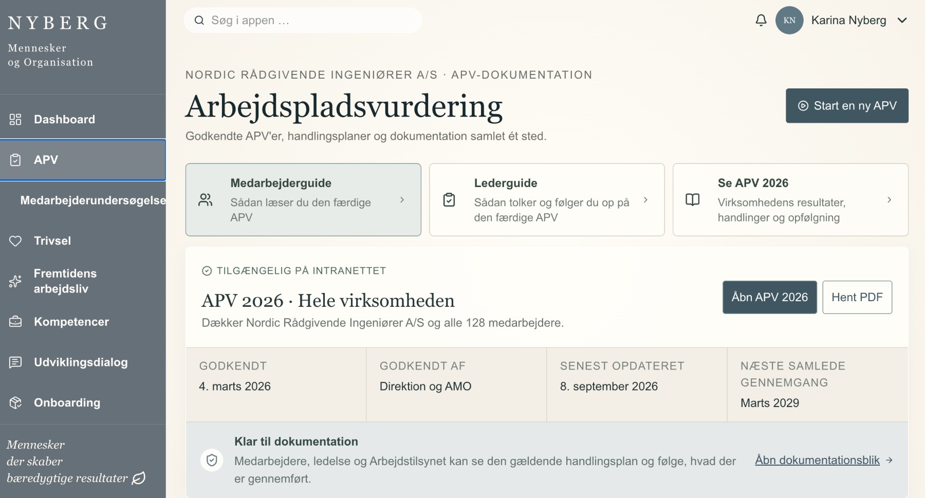 APV-modul i NYBERGs HR-system